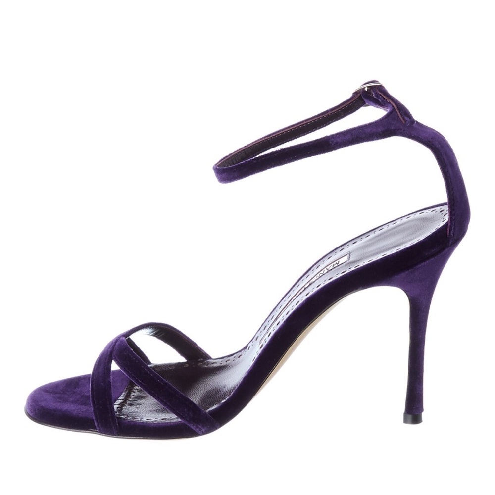 Manolo Blahnik Paloma Purple Velvet Size 40 105mm heel